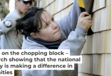 Many AmeriCorps crews, like this one seen at work in Maine in 2011, restore and renovate public parks. John Patriquin/Portland Press Herald via Getty Images